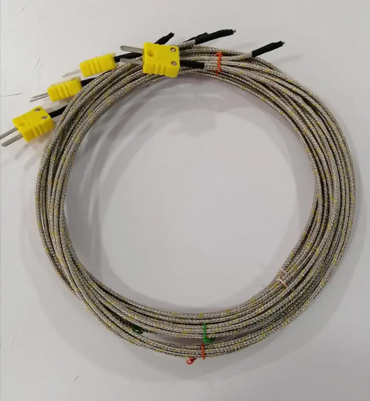 Termocuplas tipo K punta expuesta y conector macho miniatura