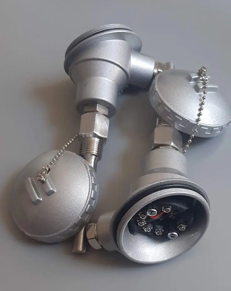 Termocuplas tipo J K con transmisor salida de control 4+20 m A