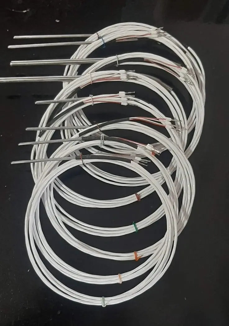 Sensor RTD PT 100 cable teflón 4 hilos